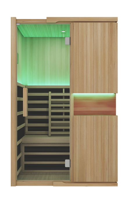 Blisspod, Milano, Full Spectrum Sauna Canadian Hemlock Ultra Low EMF, 6 Far Infrared & Red Glass Heater & Chromotherapy – 2 Person