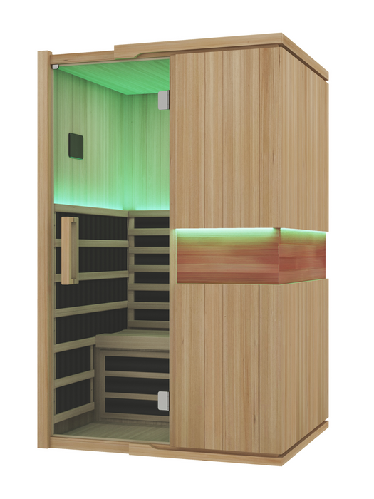 Blisspod, Milano, Full Spectrum Sauna Canadian Hemlock Ultra Low EMF, 6 Far Infrared & Red Glass Heater & Chromotherapy – 2 Person